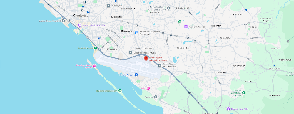 Aruba International Airport Map Aruba International Airport Map